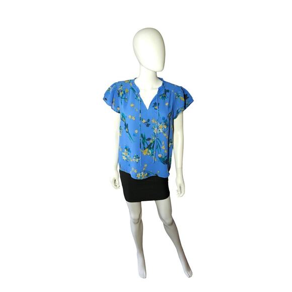 CeCe Women's Tropic Night Island Oasis Flutter Sleeve Blouse Top Size XL NWT - Picture 3 of 6
